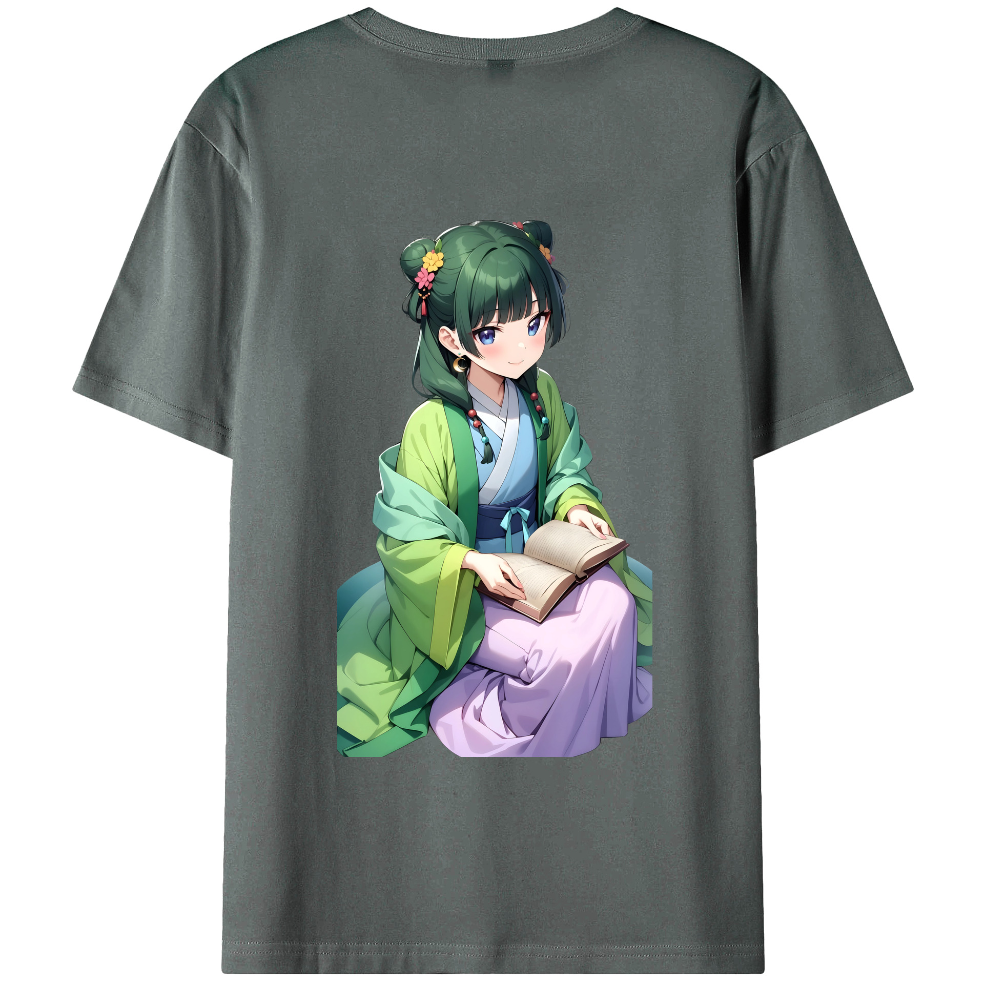 （画像用） 薬屋のひとりごと The Apothecary Diaries 綿100％ メンズ半袖Tシャツ（バックプリント） 通気性